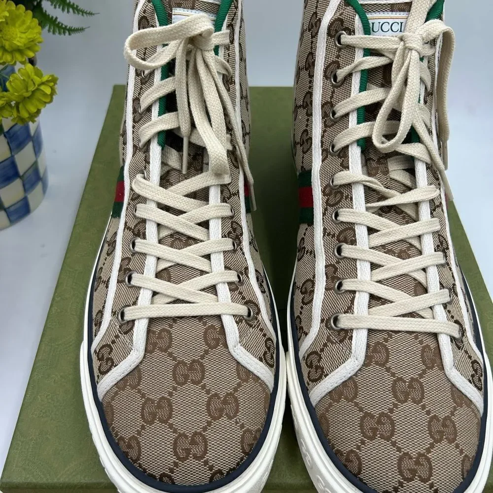Men's Gucci tennis 1977 high top sneakers size 13 made in Italy